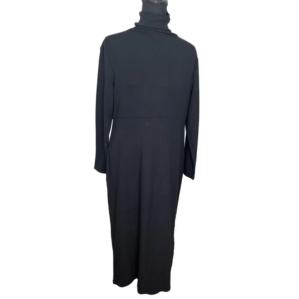 Women w/ Control Tall Finespun Jersey Tummy Control Midi Dress NWT BLACK SZ XST - Picture 2 of 5